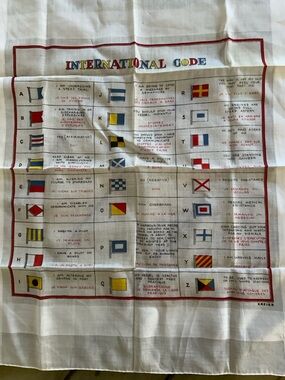 International Code Signal Flags Cotton Scarf - White 20“ x 20“